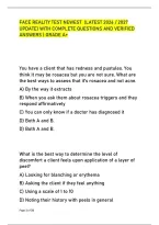 Face Reality Test Newest &lpar;Latest 2026 &sol; 2027 &NewLine;Update&rpar; With Complete Questions And Verified &NewLine;Answers &vert; Grade A&plus;