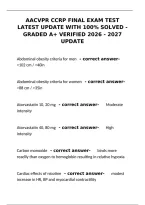 AACVPR CCRP Final Exam Study Guide with Verified Answers and Practice Questions for Cardiac Rehab Certification Success&NewLine;&NewLine;
