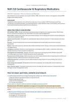 NUR 210 Cardiovascular & Respiratory Medications&colon; 110 Questions &lpar;PDF&rpar; &vert; 2026&ndash;2027 &vert; Galen College of Nursing