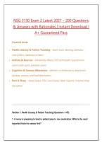 NSG 3130 Exam 2 Latest 2027 &ndash; 200 Questions&NewLine;& Answers with Rationales &vert; Instant Download &vert;&NewLine;A&plus; Guaranteed Pass&NewLine;