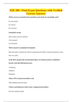 BUNDLE OF ESE 200 QUESTIONS WITH VERIFIED CORRECT ANSWERS