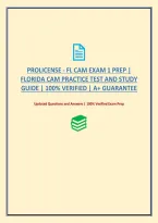 Prolicense - Fl Cam Exam 1 Prep &vert; Florida Cam Practice Test And Study Guide &vert; 100&percnt; Verified &vert; A&plus; Guarantee