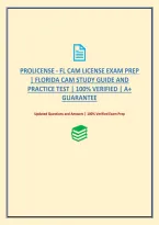 Prolicense - Fl Cam License Exam Prep &vert; Florida Cam Study Guide And Practice Test &vert; 100&percnt; Verified &vert; A&plus; Guarantee