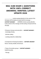 NSG 3180 Exam 1 Questions with 100&percnt; Correct Verified Answers for Nursing Communication Success&NewLine;&NewLine;