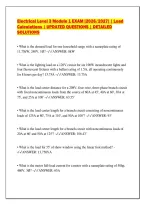 Electrical Level 3 Module 1 EXAM &lbrack;2026&sol;2027&rsqb; &vert; Load&NewLine;Calculations &vert; UPDATED QUESTIONS &vert; DETAILED&NewLine;SOLUTIONS&NewLine;
