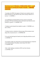 Electrical Level 3 Module 1 EXAM &lbrack;2026&sol;2027&rsqb; &vert; Load&NewLine;Calculations and Branch Feeder Circuits &vert; VERIFIED&NewLine;ANSWERS