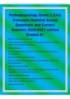 Pathophysiology Exam 2 Core&NewLine;Concepts Updated Actual&NewLine;Questions and Correct&NewLine;Answers 2026&sol;2027 edition&NewLine;Graded A&plus;&NewLine;Vitamin D Biosynthesis Pathway&NewLine;7-Dehydrocholesterol &lpar;Skin &plus; UV&rpar; &srarr; Cholecalciferol &lpar;D3&rpar; &srarr; Calcidiol&NewLine;&lpar;Liver&rpar; &srarr; Calcitriol &lpar;Active&comma; Kidneys&rpar;&period;