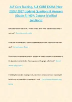 ALF Core Training&comma; ALF CORE EXAM &lpar;New 2026&sol; 2027 Update&rpar; Questions & Answers &lbrace;Grade A&rcub; 100&percnt; Correct &lpar;Verified Solutions&rpar;&NewLine;&NewLine;