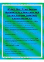 SCH4U Final Exam Review&NewLine;Updated Actual Questions and&NewLine;Correct Answers 2026&sol;2027&NewLine;edition Graded A&plus;&NewLine;What are the main ideas of the Dalton &lpar;Billiard Ball&rpar; model&quest; -1&period;&NewLine;All matter is made up of tiny indivisible particles called atoms&NewLine;2&period; All atoms of the sa