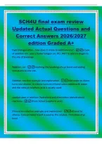 SCH4U final exam review&NewLine;Updated Actual Questions and&NewLine;Correct Answers 2026&sol;2027&NewLine;edition Graded A&plus;&NewLine;Hydrohalogenation - how does it relate to addition rxns&quest; - a type&NewLine;of addition rxn&comma; uses a hydro halogen &lpar;ie&period; HCl&comma; HBr&rpar; to add a halogen to&NewLine;the site of b