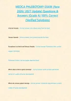 MEDCA PHLEBOTOMY EXAM &lpar;New 2026&sol; 2027 Update&rpar; Questions & Answers &lbrace;Grade A&rcub; 100&percnt; Correct &lpar;Verified Solutions&rpar;&NewLine;&NewLine;