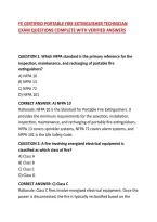 Fe Certified Portable Fire Extinguisher Technician Exam Questions Complete With Verified Answers