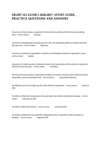 Mgmt 311 Exam 1 2026&sol;2027&colon; Study Guide&comma; Practice Questions And Answers