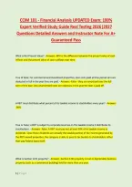 CCIM 101 - Financial Analysis UPDATED Exam&colon; 100&percnt; &NewLine;Expert Verified Study Guide Real Testing 2026&vert;2027 &NewLine;Questions Detailed Answers and Instructor Note For A&plus; &NewLine;Guaranteed Pass