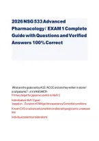 NSG 533 Advanced Pharmacology Exam 1 Study Guide 2026 Verified Answers&NewLine;&NewLine;