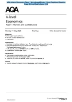 AQA A-Level Economics Paper 1 Markets and Market Failure Combined Question&NewLine;Paper & Final Mark Scheme 2026