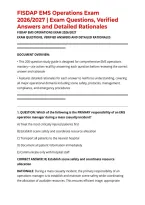 FISDAP EMS Operations Exam 2026&sol;2027 &vert; Exam Questions&comma; Verified Answers and Detailed Rationales