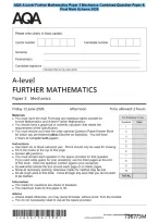 AQA A-Level Further Mathematics Paper 3 Mechanics Combined Question Paper &&NewLine;Final Mark Scheme 2026&NewLine;