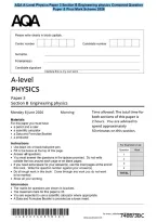 AQA A-Level Physics Paper 3 Section B Engineering physics Combined Question&NewLine;Paper & Final Mark Scheme 2026