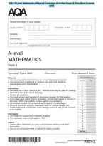 AQA A-Level Mathematics Paper 2 Combined Question Paper & Final Mark Scheme&NewLine;2026&NewLine;