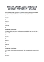 Nur 210 Exam 1 Questions With Correct &NewLine;Verified Answers A&plus; Graded 