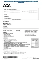 AQA A-Level Physics Paper 3 Section A Combined Question Paper & Final Mark&NewLine;Scheme 2026