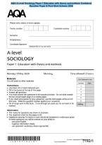 AQA A-Level Sociology Paper 1 Education with theory and methods Combined&NewLine;Question Paper & Final Mark Scheme 2026