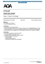 AQA A-Level Sociology Paper 2 Topics in Sociology Combined Question Paper & Final&NewLine;Mark Scheme 2026