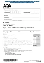 AQA A-Level Sociology Paper 3 Crime and Deviance with Theory and Methods&NewLine;Combined Question Paper & Final Mark Scheme 2026