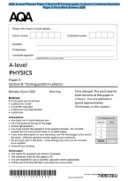AQA A-Level Physics Paper 3 Section B Turning points in physics Combined Question&NewLine;Paper & Final Mark Scheme 2026