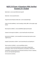 NUR 210 Exam 4 Questions With Verified  &NewLine;Answers A&plus; Graded 