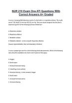 NUR 210 Exam One ATI Questions With &NewLine;Correct Answers A&plus; Graded 