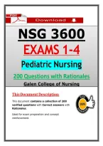 NSG 3600 Exams 1&ndash;4 &ndash; Pediatric Nursing &lpar;Latest 2026&sol;2027&rpar; Galen College of Nursing &vert; Updated PDF
