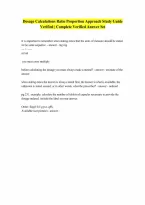 For Dosage Calculations A RatioProportion Approach 100 Correct Answers Verified A Graded