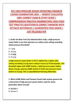 Nyc High-Pressure Boiler Operating Engineer&NewLine;License Examination 2026 &mdash; Newest Evaluated&NewLine;100&percnt; Correct Exam & Study Guide &vert;&NewLine;Comprehensive Practice Examination&vert; High Yield&NewLine;Test Practice Questions & Correct Answers With&NewLine;Detailed Rationales &vert; Guaranteed P