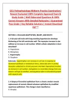 GCU Pathophysiology Midterm Practice Examination&vert;&NewLine;Newest Evaluated 100&percnt; Complete Approved Exam &&NewLine;Study Guide &vert; Well Elaborated Questions & 100&percnt;&NewLine;Correct Answers With Detailed Rationales &vert; Guaranteed&NewLine;Pass Grade &vert; Key Reliable Solutions &vert; Instant Downloa