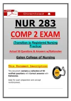 NUR 283 Comp 2 Exam &ndash; Transition to Registered Nursing Practice &lpar;Latest 2026&sol;2027&rpar; Galen College of Nursing &vert; Updated PDF