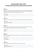 Blood Bank Final Exam&NewLine;Tested Questions And Complete Solutions