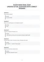Blood Bank Final Exam&NewLine;Updated Actual Questions With Correct&NewLine;Answers
