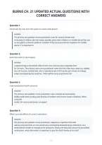 Burns Ch&period; 21 Updated Actual Questions With&NewLine;Correct Answers&NewLine;