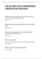 Cse 240 Final Exam Comprehensive&NewLine;Questions And Solutions