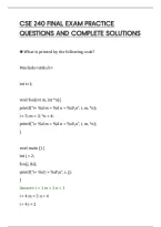 Cse 240 Final Exam Practice&NewLine;Questions And Complete Solutions&NewLine;