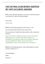 Cse 240 Final Exam Review Question&NewLine;Set With Accurate Answers&NewLine;