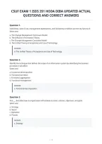 Csuf Exam 1 Isds 351 Hoda Diba Updated Actual&NewLine;Questions And Correct Answers&NewLine;