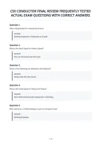 Csx Conductor Final Review Frequently Tested&NewLine;Actual Exam Questions With Correct Answers