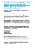 Florida Insurance Exam Prep 2026&sol;2027 &mdash; Florida Insurance Case-Based Practice Questions & Answers&comma; Insurance Licensing Study Guide&comma; Florida Insurance Laws&comma; Claims Scenarios&comma; Policy Provisions&comma; Ethics & Mock Exams
