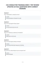 Csx Conductor Training Week 1 Test Review&NewLine;Updated Actual Questions With Correct&NewLine;Answers&NewLine;