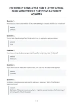 Csx Freight Conductor Quiz 3 Latest Actual&NewLine;Exam With Verified Questions & Correct&NewLine;Answers&NewLine;
