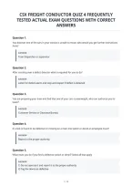 Csx Freight Conductor Quiz 4 Frequently&NewLine;Tested Actual Exam Questions With Correct&NewLine;Answers