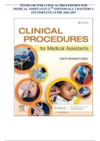 TEST BANK Clinical Procedures for Medical Assistants 11th Edition ALL CHAPTERS &lpar;1-23&rpar;&comma; COMPLETED GUIDE&NewLine;
